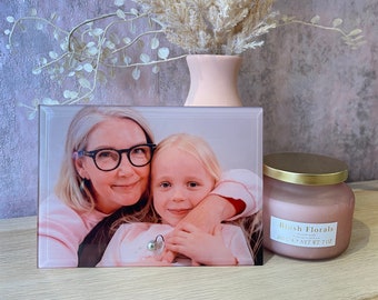 Glass Photo Plaque with Stand: Personalised Picture Gift