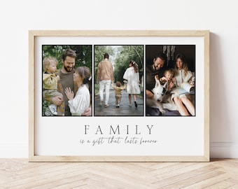 Personalized Family Photo Collage Print with Quote