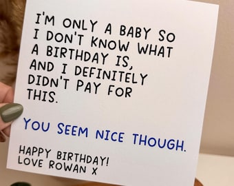 Funny First Dad Birthday Card, Personalised Daddy From Baby, New Gift