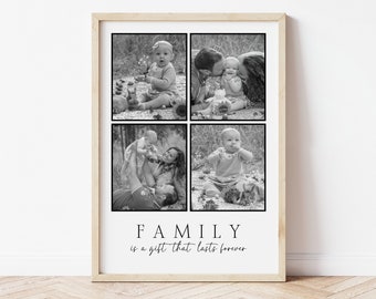 Personalized Family Photo Collage Print: Custom Quote Gift
