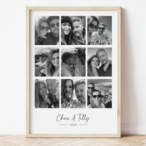 Personalised Couple Photo Collage | Photo Print | Gift for Wife Husband Boyfriend Girlfriend | Anniversary Gift