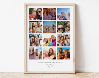Personalized Family Photo Collage Print with Custom Quote