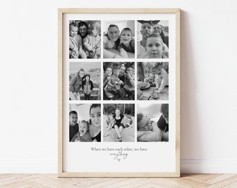 Personalized Family Photo Collage Print – Custom Quote, Keepsake Wall Art