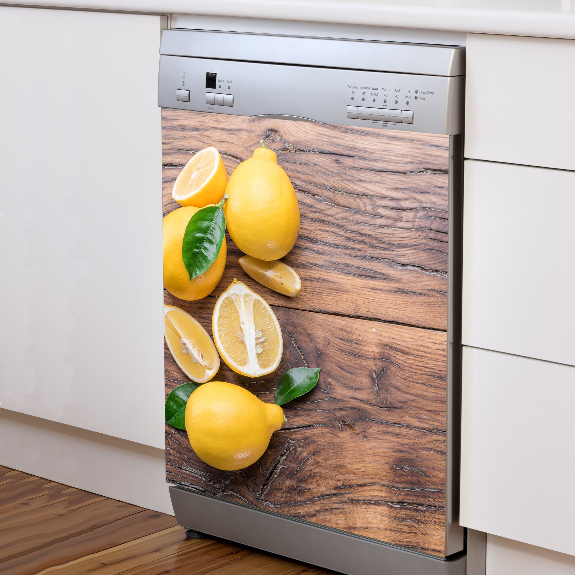 Cut Lemons on Wood Dishwasher Art Wallpaper Vinyl Etsy