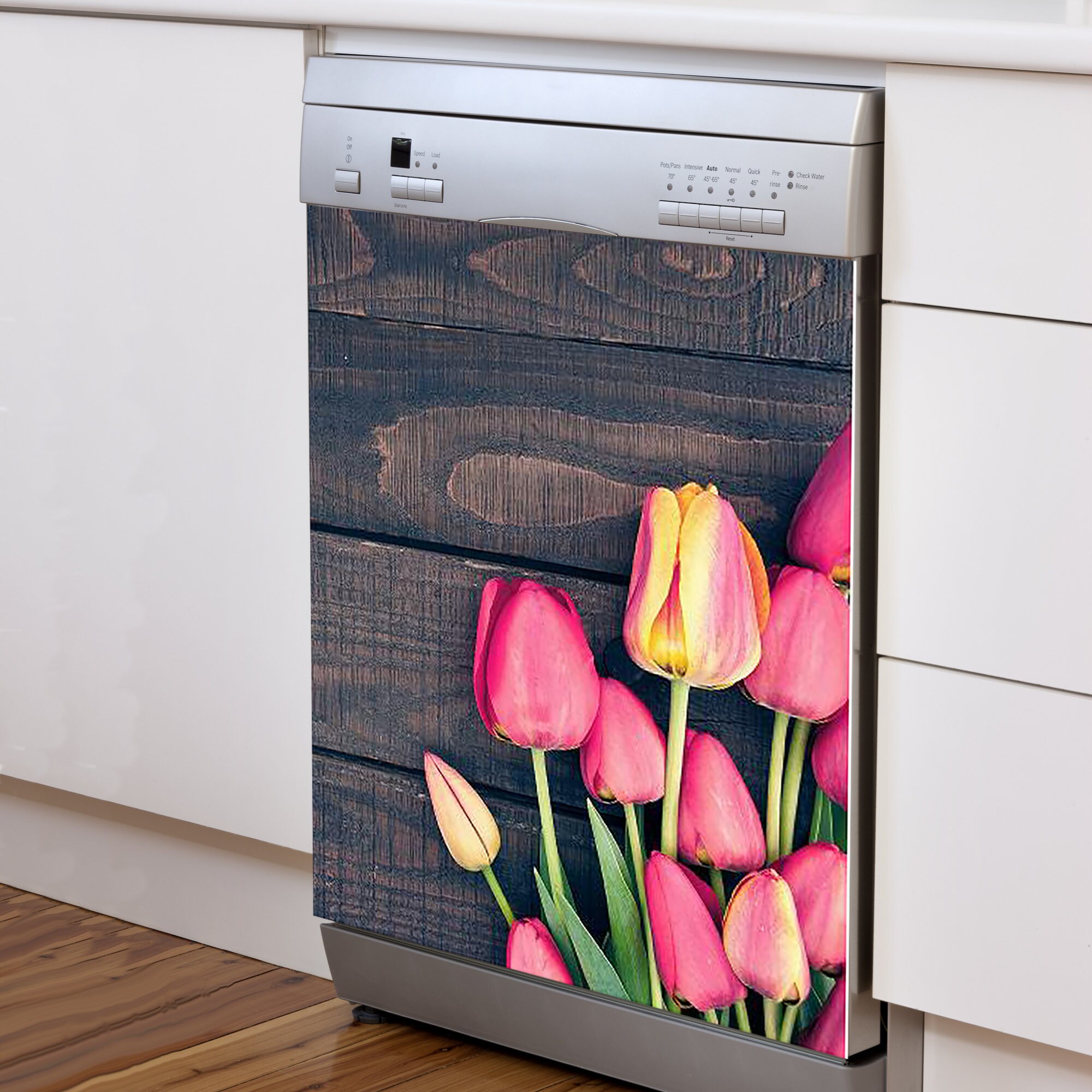Tulips Dark Wod Dishwasher Art Wallpaper Vinyl - Etsy