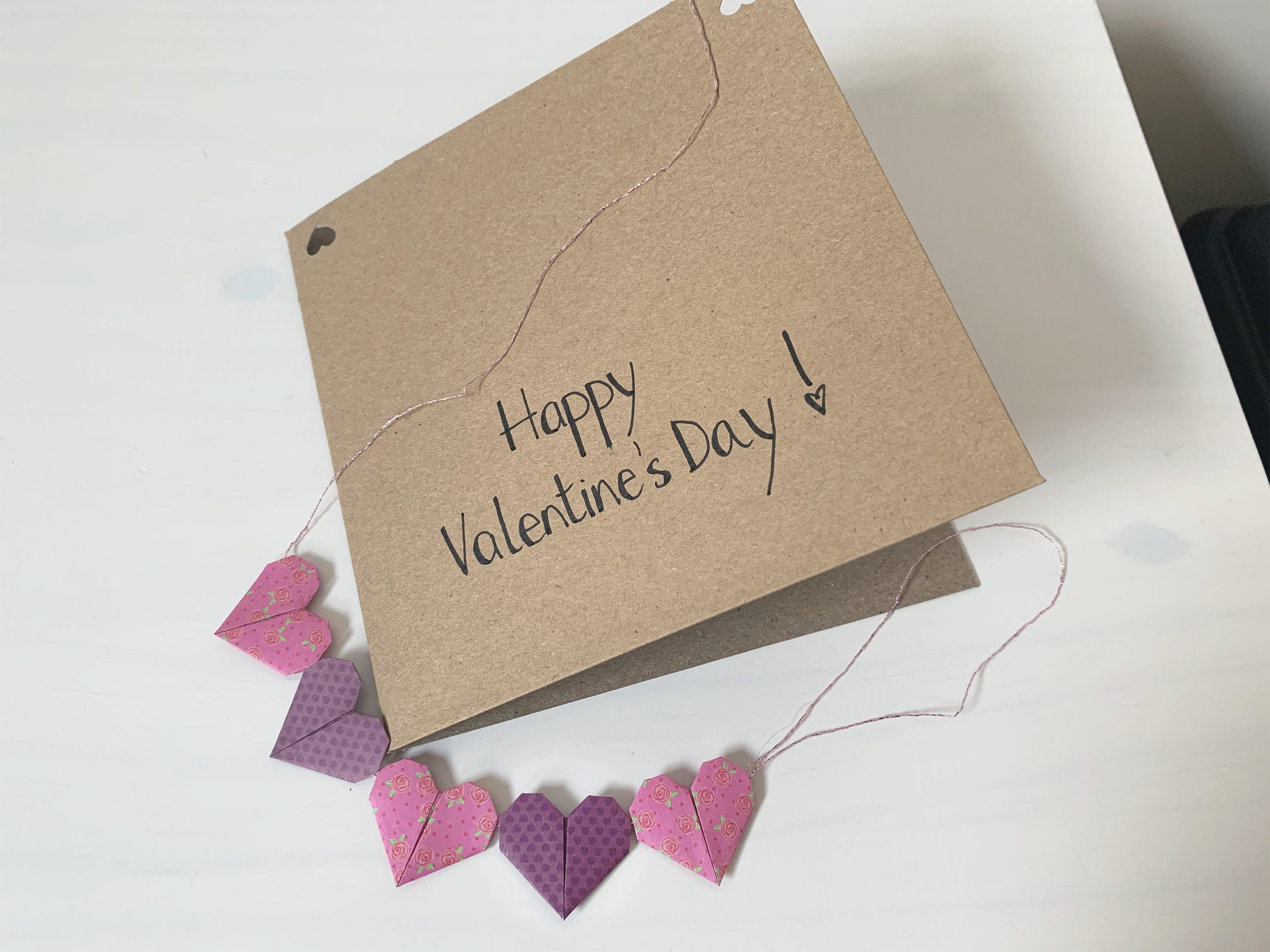 Purple Origami Crane Heart Greeting Card, Paper Heart Card for Galentines  Day, Valentines Day, Mother Day, Wedding, Anniversary, Birthday 