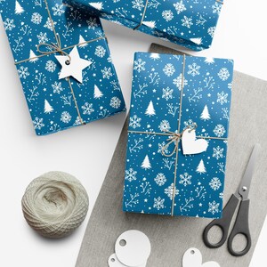 Wrapping Paper: Holiday Snowflake Gift Wrap, Christmas Present Wrap, Festive Gift Packaging, Winter Snow Wrapping Sheets, Seasonal Paper