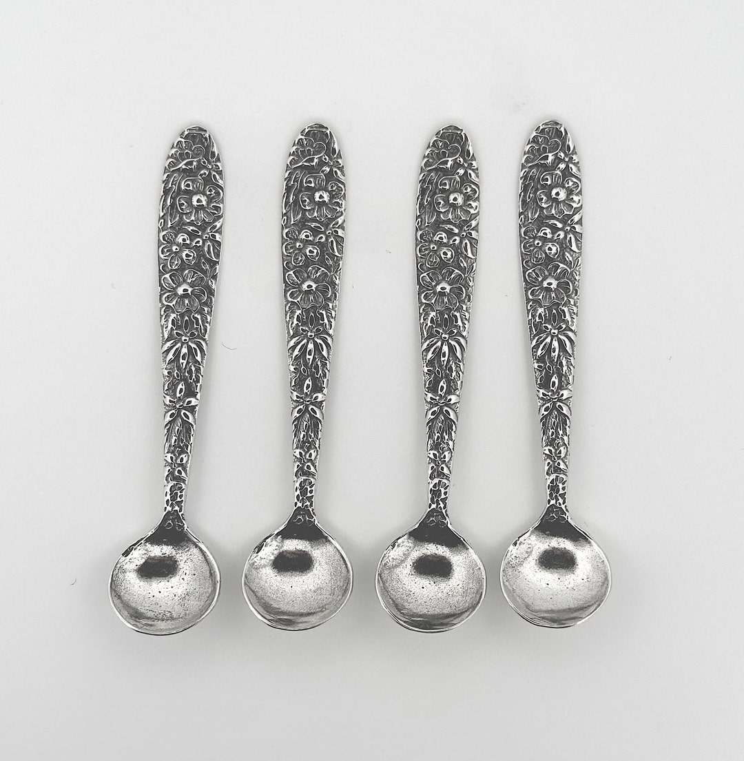 4 Solid Silver Tiny Spoon Sugar & Salt Spoon/solid Silver Small Spoon