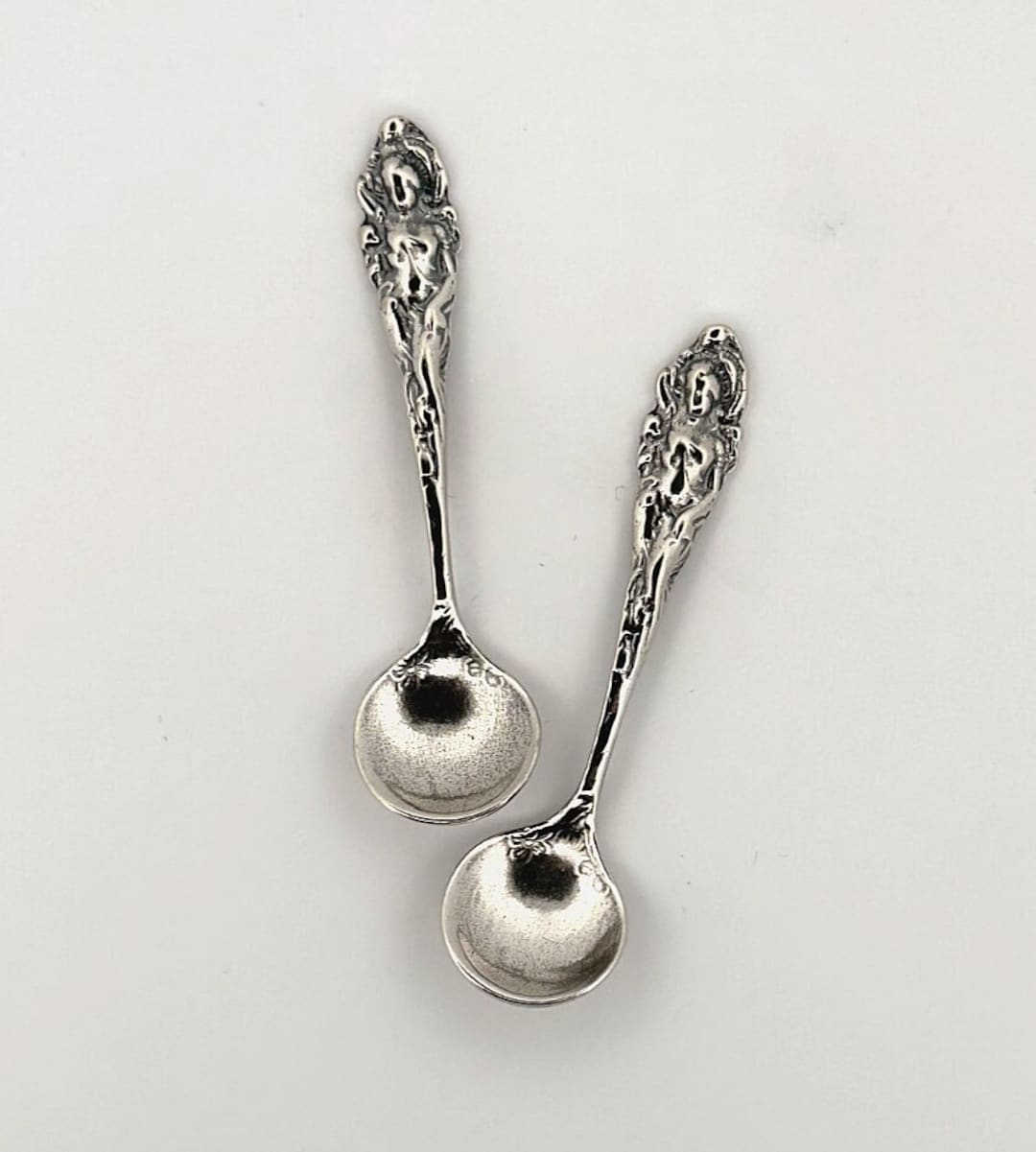 Set of 2 Solid Sterling Silver Love Disarmed Spoon/sugar Serving Spoon