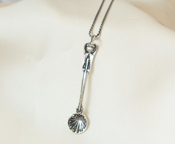 925 Sterling Silver Tiny Spoon Necklace small Salt Spoon Vintage small Spoon spoon Charm small Spoon Necklace unique Spoon Etsy