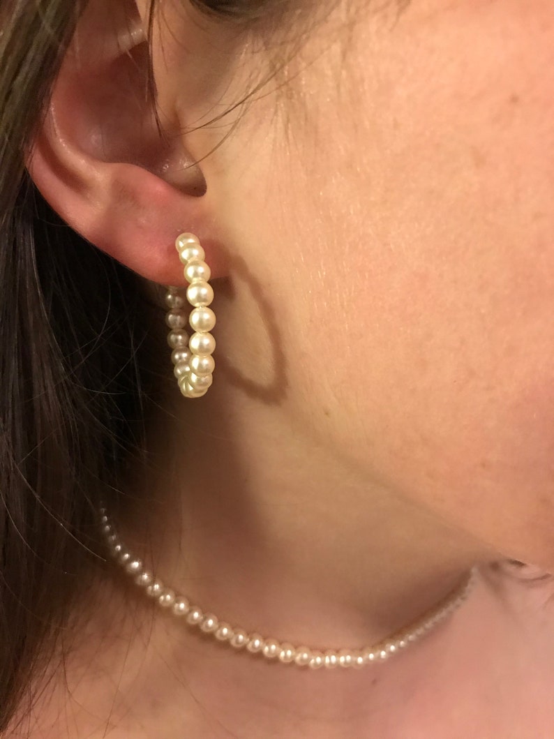 Handmade Pearl Necklace Pearl Necklace Pearl Earrings Matching Pearl Set
