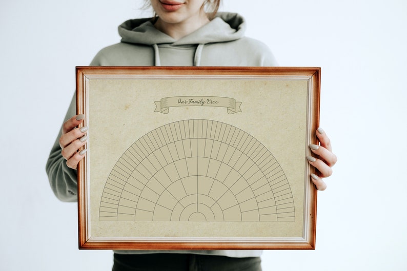 7 Generations Custom Family Tree Fan Chart INSTANT DOWNLOAD Template ...