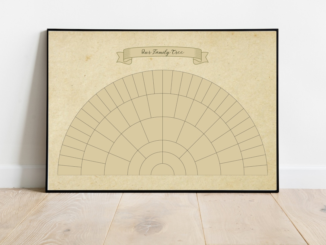 6 Generations Custom Family Tree Fan Chart INSTANT DOWNLOAD Template ...