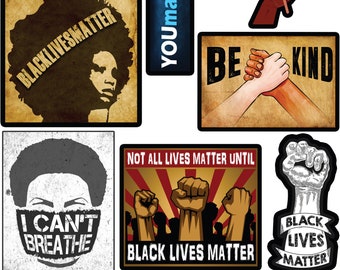 Black Lives Matter Stickers - BLM Stickers - Civil Rights Black Lives Matter Bumper Sticker - African American Stickers