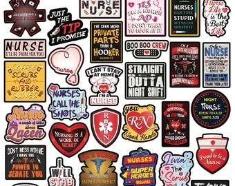 WATERPROOF Premium NURSE STICKERS - Medical Adhesive Vinyl Uv Resistant Nursing Decals