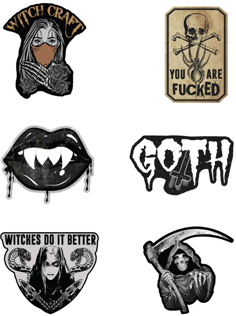 Goth Stickers Witch Stickers for Goth Decorations Black - Etsy