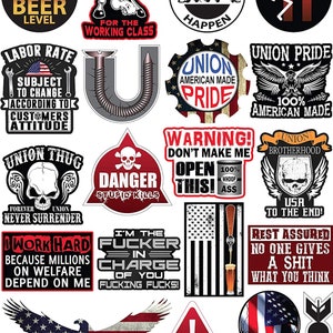 WATERPROOF Vinyl HARDHAT STICKERS - Die Cut Funny Construction Uv Resistant Sticker Pack