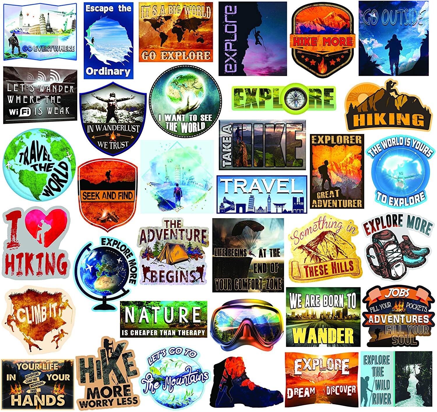 Mountain Camping Outdoor ADVENTURE VINYL STICKER For Nature Lover Gift – Hiking Paper Sticker