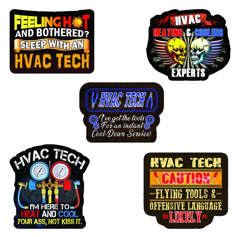 HVAC Stickers Perfect for Any HVAC Tech. Our Hard Hat Etsy