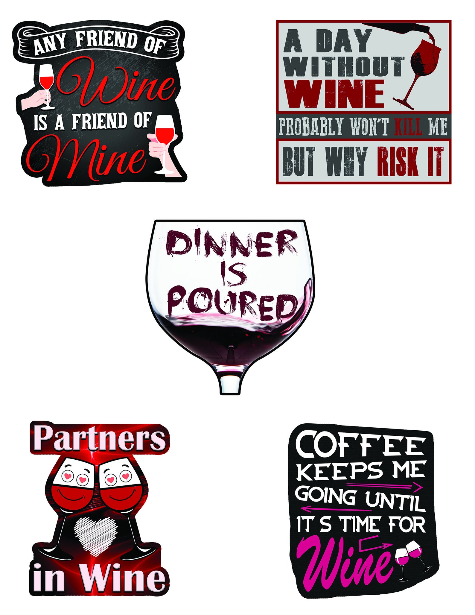 Wine Stickers Perfect for Your Wine Tasting Party Drink - Etsy