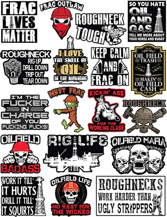 Oilfield Hard Hat & Tool Box Vinyl Stickers Badass Oilfield Etsy