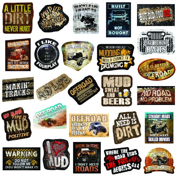 Offroad Stickers – These Off Road Stickers are Perfect for Every 4x4 Enthusiast – Waterproof Vinyl Stickers and Come in a Pack of 26