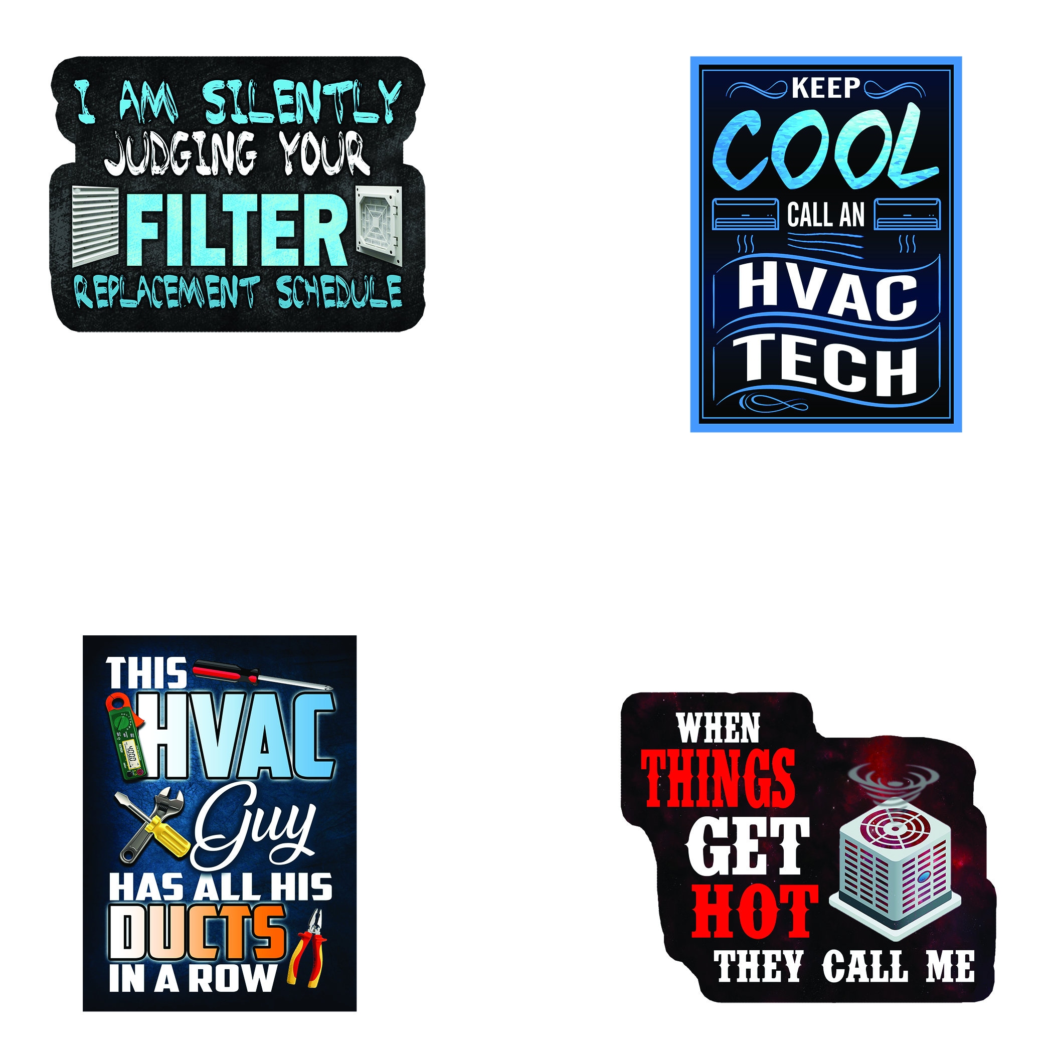 HVAC Stickers Perfect for Any HVAC Tech. Our Hard Hat Etsy