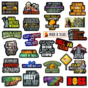 Women in Trades Stickers - Stickers for Women in Construction. Tool Girl Stickers - Pack of 26