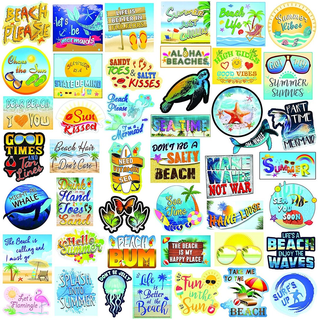 Beach Stickers Summer Stickers for Beach Lovers Ocean Stickers Tropical ...