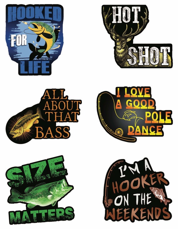 Hunting and Fishing Stickers for the Avid Hunter or Fisherman. Great Hunting  or Fishing Accessories 100% Waterproof Vinyl Stickers 