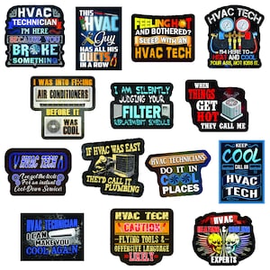 HVAC WATERPROOF Computer Die Cut Hard Hat STICKER – Funny Bumper Thermos Sticker In Fourteen Pack