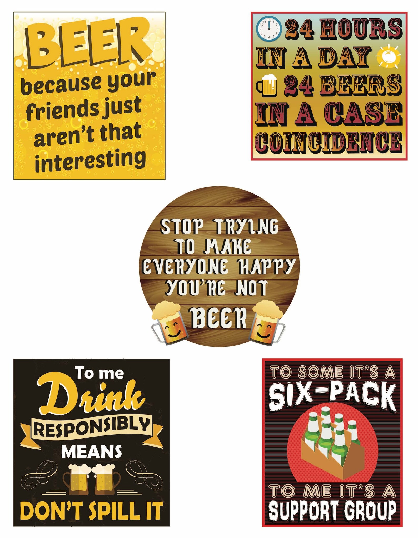 Beer Stickers. Cool Stickers for Beer Cooler. Funny Stickers for Adults