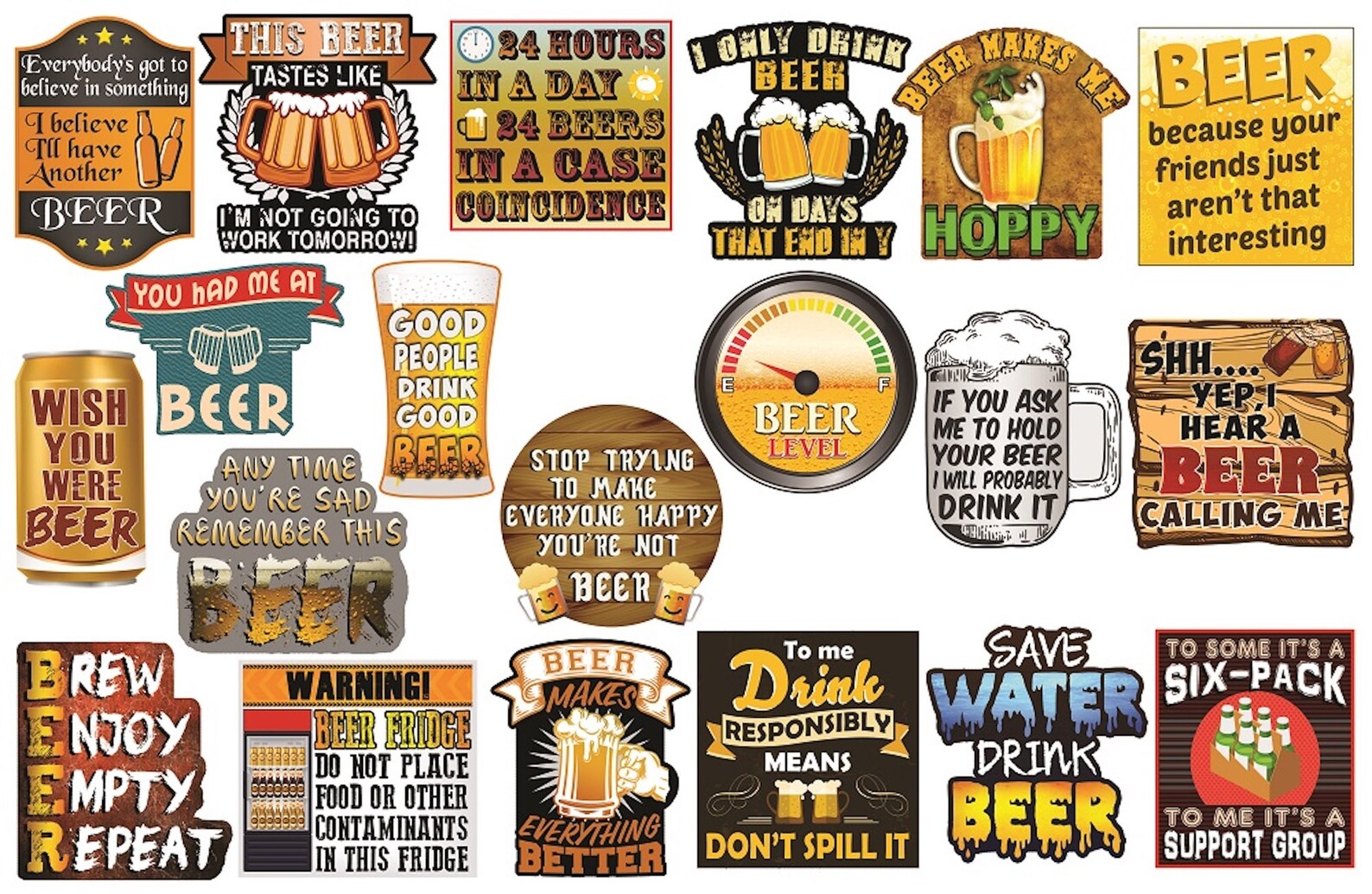 Beer Stickers. Cool Stickers for Beer Cooler. Funny Stickers for Adults
