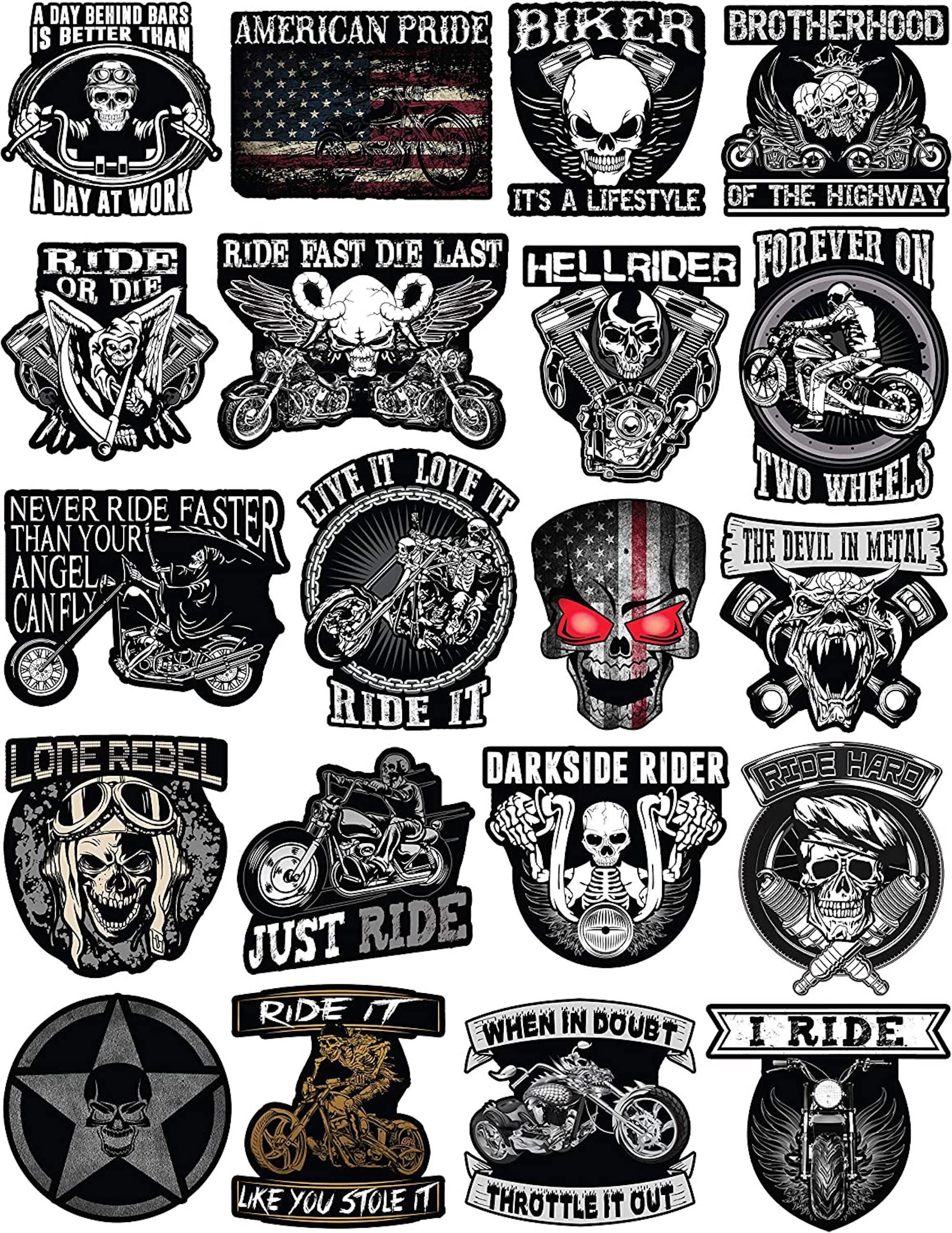 Motorcycle Helmet Stickers 100 Vinyl Stickers for Adults Badass
