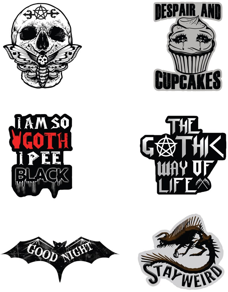 Goth Stickers Witch Stickers for Goth Decorations Black - Etsy