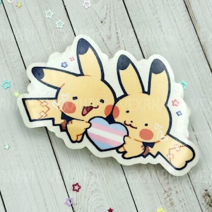Trans Pikachus Transparent Sticker