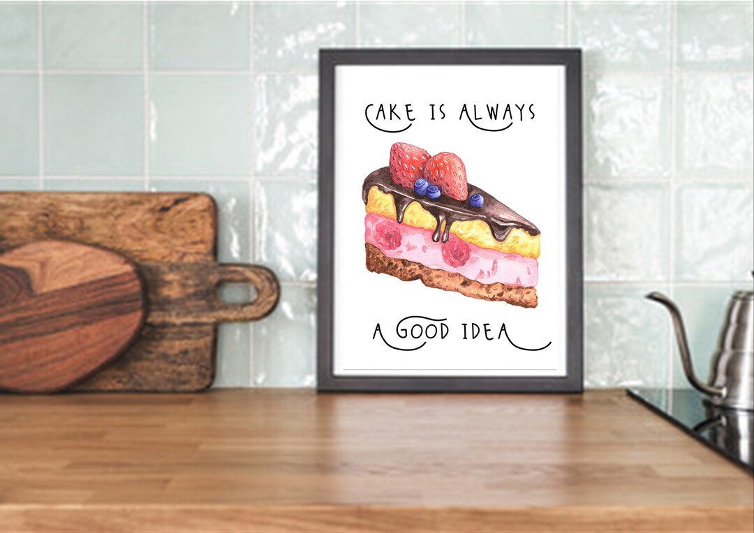 Instant Download Kitchen Wall Art, Cake Wall Art, Home Decor, Digital ...