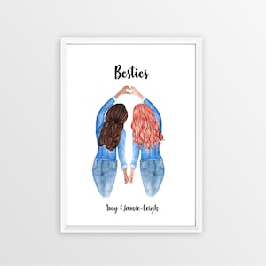 Personalised Best Friend Print, Best Friend Gift, Friendship Print