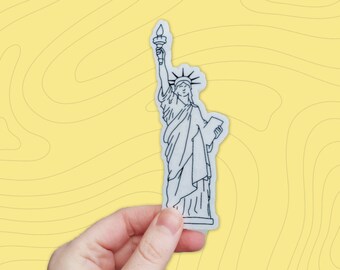 Statue of Liberty Sticker -  Waterproof transparent outline sticker, travel scrapbook sticker, journal stickers, New York City Sticker