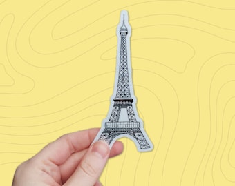 Eiffel Tower Sticker -  Waterproof transparent outline sticker, travel scrapbook sticker, journal stickers, Paris Sticker