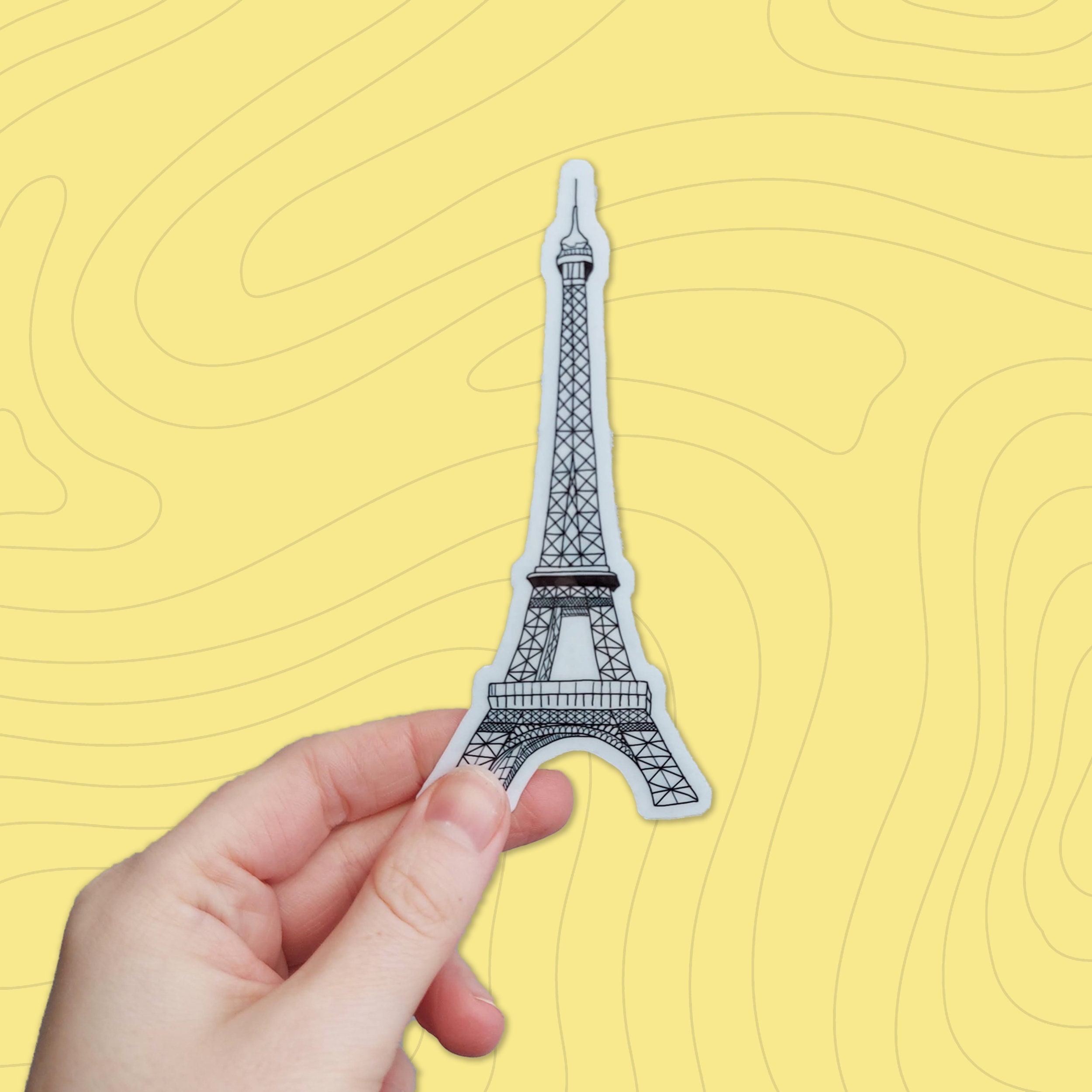 Eiffel Tower Sticker Waterproof Transparent Outline Sticker Etsy