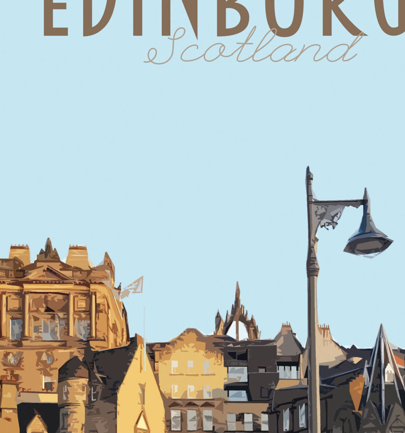 Edinburgh Scotland Travel Poster - Retro Style Art Print - Etsy