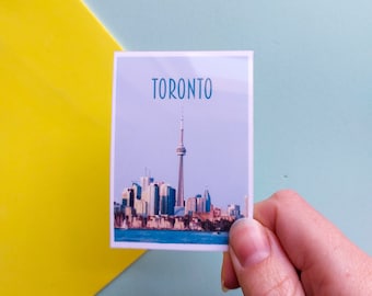 Toronto Sticker -  Waterproof Canada travel poster sticker - Retro vintage style - Toronto CN Tower sticker, Vinyl travel sticker