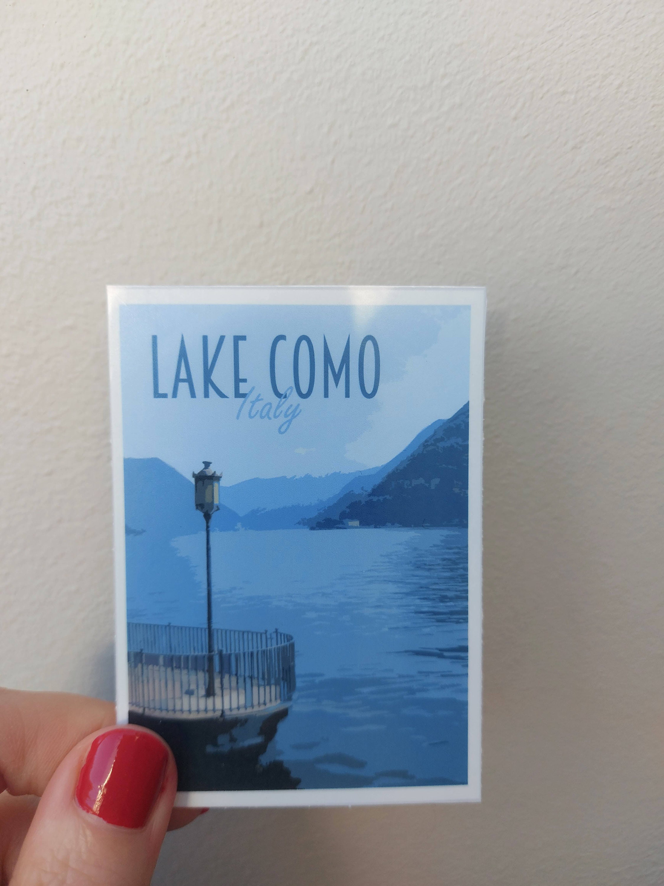 Sticker Como Jodes Lake Como Sticker - Waterproof Italy Travel Poster Sticker - Retro ...