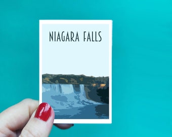 Niagara Falls Sticker -  Waterproof Canada travel poster sticker - Retro vintage style - Niagara Vinyl travel sticker