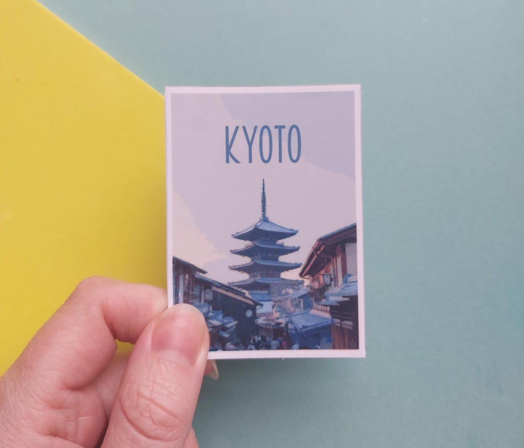 Kyoto Sticker - Waterproof Japan Travel Poster Sticker - Retro Vintage ...