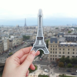 Eiffel Tower Sticker Waterproof transparent outline sticker, travel scrapbook sticker, journal stickers, Paris Sticker image 2