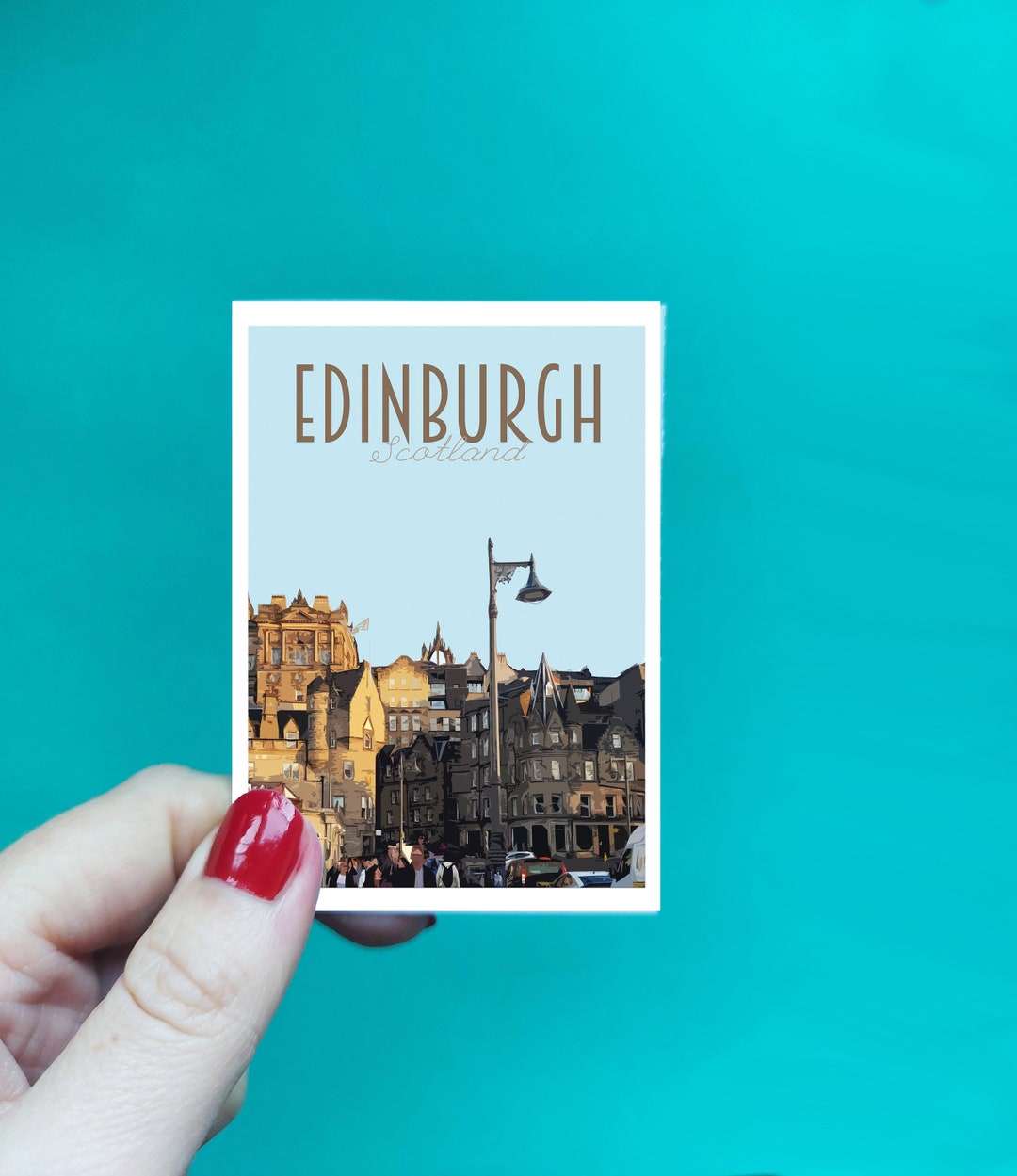 Edinburgh Sticker Waterproof Scotland Travel Poster Sticker Retro