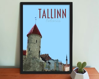 Tallinn Estland Poster – Retrostil Resekonsttryck