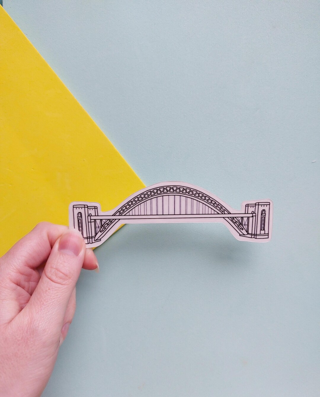 Tyne Bridge Sticker - Waterproof Transparent Outline Sticker, Travel ...